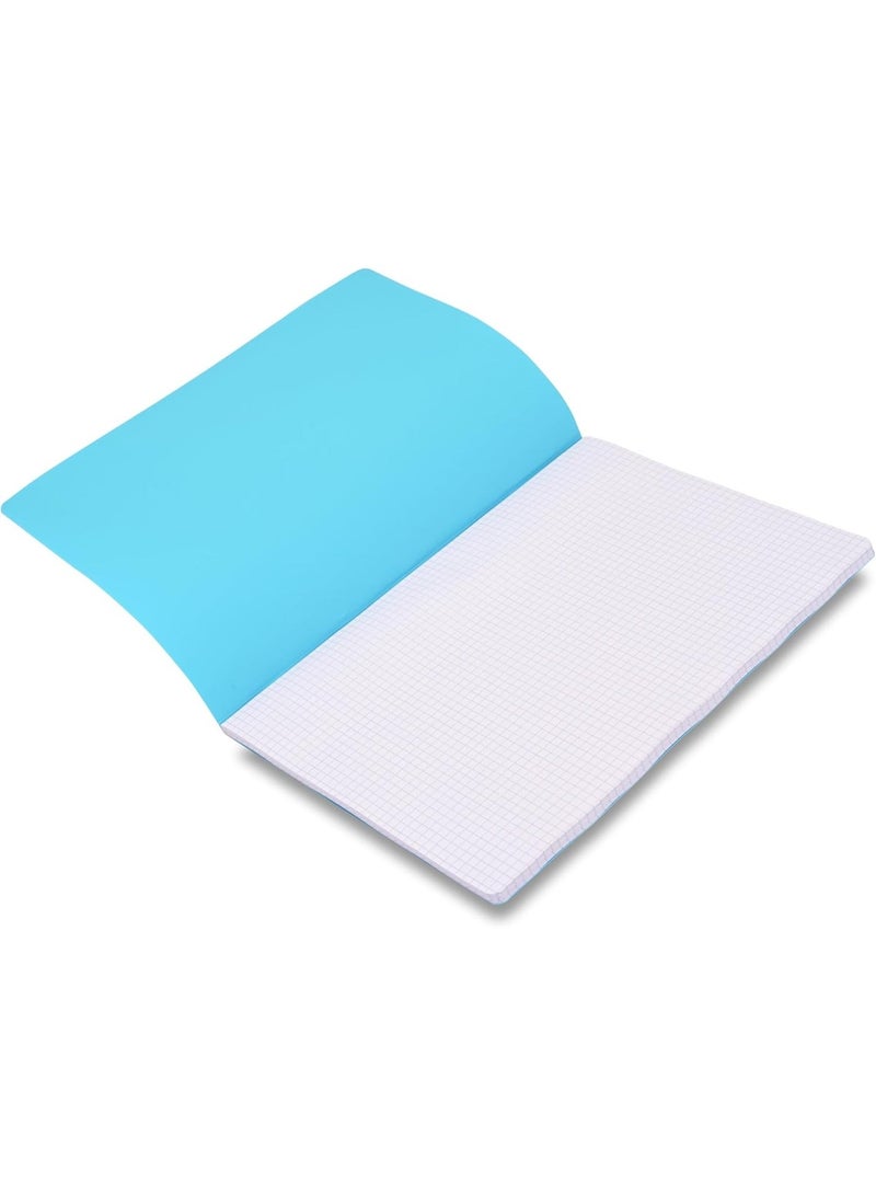 FIS Notebook, A4 Size (210x297mm), Soft Cover PP Material, 80 Sheets White Paper, 5mm Square Line Ruling, Pack of 5 Assorted Pastel Colors, Ideal for School, Office & Home Use - FSNBA45MPPNAST - Image 2